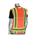 Diseño personalizado Hi Vis Lime Vest Ropa de trabajo de seguridad naranja Ropa de cremallera con tiras reflectantes y bolsillos múltiples